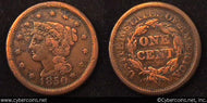 1850, F   Braided Hair Large Cent.