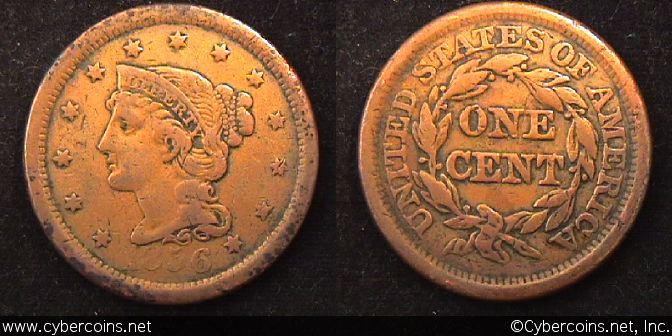 1856, F   Braided Hair Large Cent.