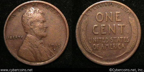 1915-S Lincoln Cent, Grade= VF