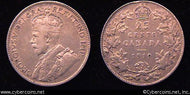 1919, Canada 25 cent, KM24, VF.