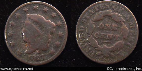 1827, G  Coronet Head Large Cent