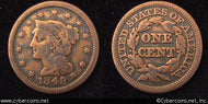 1848, VG   Braided Hair Large Cent.