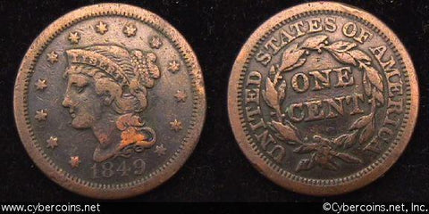 1849, F   Braided Hair Large Cent.