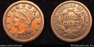 1849, VF   Braided Hair Large Cent.