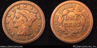 1851, VG   Braided Hair Large Cent.