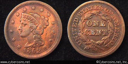1852, VF   Braided Hair Large Cent.