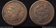 1853, F   Braided Hair Large Cent.