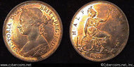 Great Britain, 1888,  1/2 Penny, AU, KM754