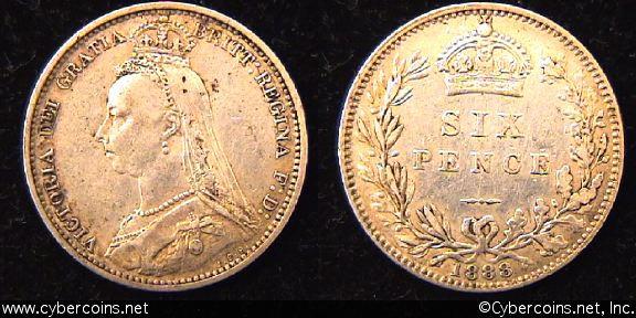 Great Britain, 1888, 6 pence, XF, KM760