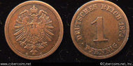 Germany, 1874C, 1 pfennig,  VF, KM1