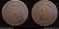 Germany, 1875A, 1 pfennig,  XF, KM1