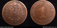 Germany, 1886J,  1 pfennig, VF+, KM1