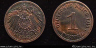 Germany, 1913J, 1 pfennig,  XF, KM10
