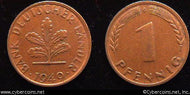 Germany, 1949G, 1 pfennig,  XF, KMA101
