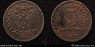 Germany, 1920E, 5 pfennig,  XF, KM19
