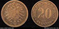 Germany, 1874A, 20 pfennig,  VF, KM5