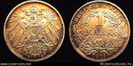 Germany, 1914D, 1 mark, AU, KM14