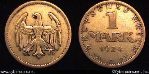 Germany, 1924A,  1 mark,  VF, KM42