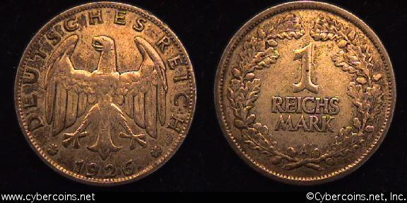 Germany, 1926A, 1 mark, VF, KM44