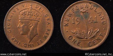 Newfoundland, 1941C, 1 cent, KM18, AU.