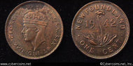 Newfoundland, 1942, 1 cent, KM18, UNC