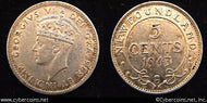 Newfoundland, 1943C, 5 cent, KM19, AU58