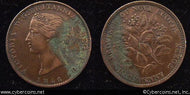 Nova Scotia, 1856 wo LCW, 1/2 penny, KM5, XF-.