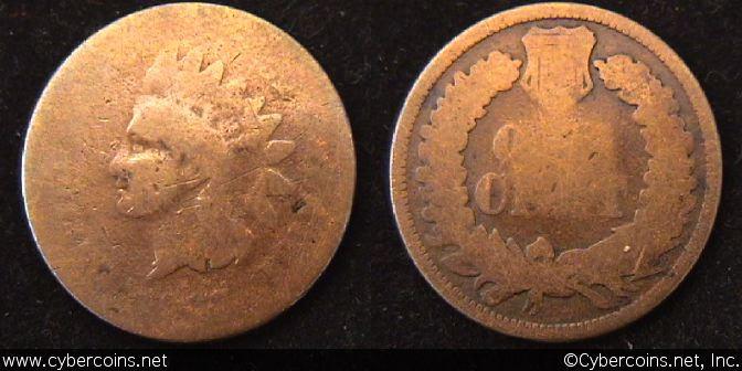 1867 Indian Cent, Grade=  Fair