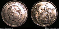 Spain, 1957(59),  5 pesetas, UNC, KM786