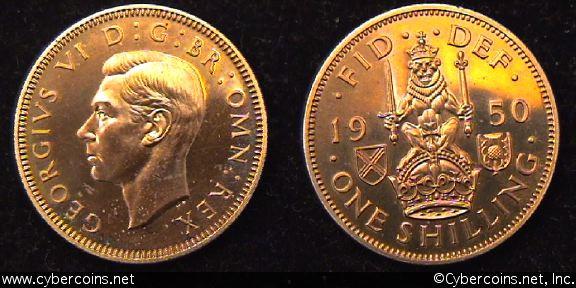 Great Britain, 1950,   1 shilling,  Proof, KM877