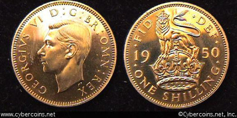 Great Britain, 1950,   1 shilling,  Proof, KM876