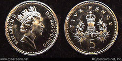 Great Britain, 1990,  5 Pence, PR, KM937c