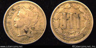 1868, F   Three Cent Nickel Piece