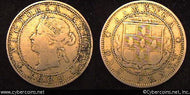 Jamaica, 1882,   1 penny,  F, KM17