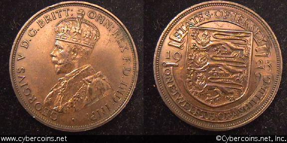 Jersey, 1923, AU, KM14 - 1/12 shilling -