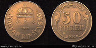 Hungary, 1939BP, 50 filler, AU, KM509