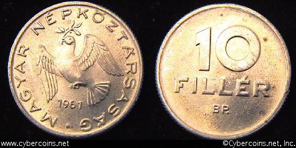 Hungary, 1961, 10 filler,  BU, KM547