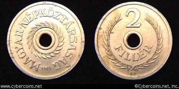 Hungary, 1965,  2 filler, BU, KM456