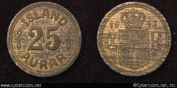 Iceland, 1942, AU, KM2a - 25 aurar ...