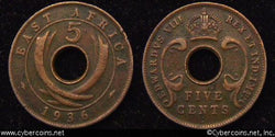 East Africa, 1936H, corroded XF, KM18