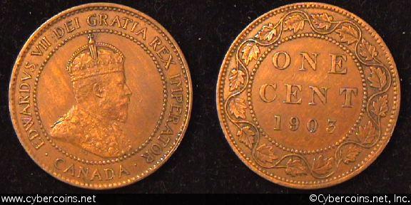 1903, Canada cent, KM8, choice AU. One