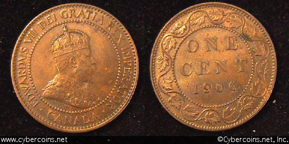 1906, Canada cent, KM8, AU. Deep tone