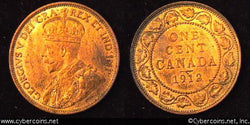 1912, Canada cent, KM21, AU. Very light