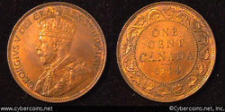 1914, Canada cent, KM21, AU.