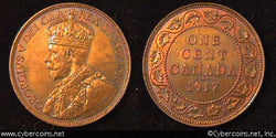 1917, Canada cent, KM21, AU.