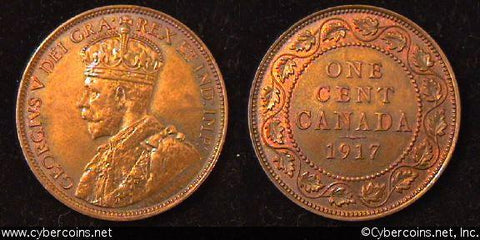 1917, Canada cent, KM21, AU.