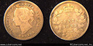 1882H, Canada 5 cent, KM2, F. Bend.