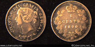 1890H, Canada 5 cent, KM2, XF. Bold strike