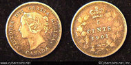 1901, Canada 5 cent, KM2, VF. Medium/dark