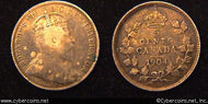 1904, Canada 5 cent, KM13, VF. Terrific details